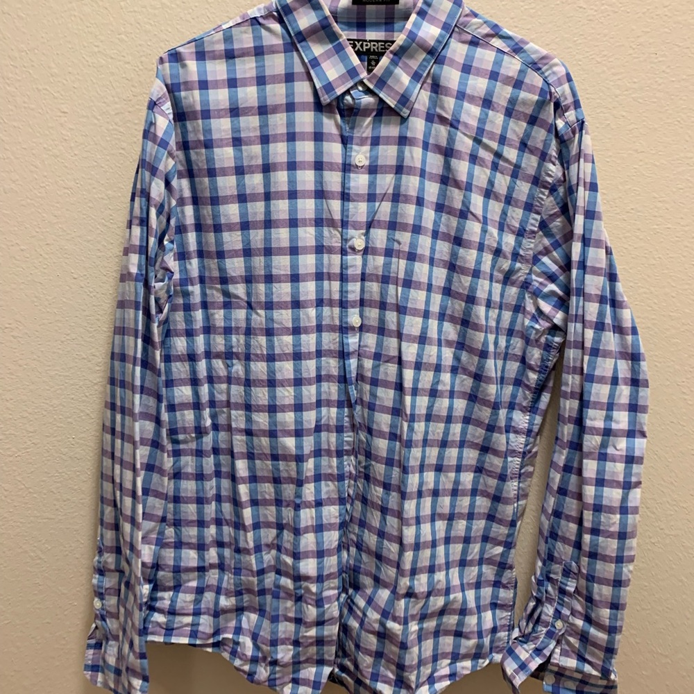 Express  button down - blue/purple